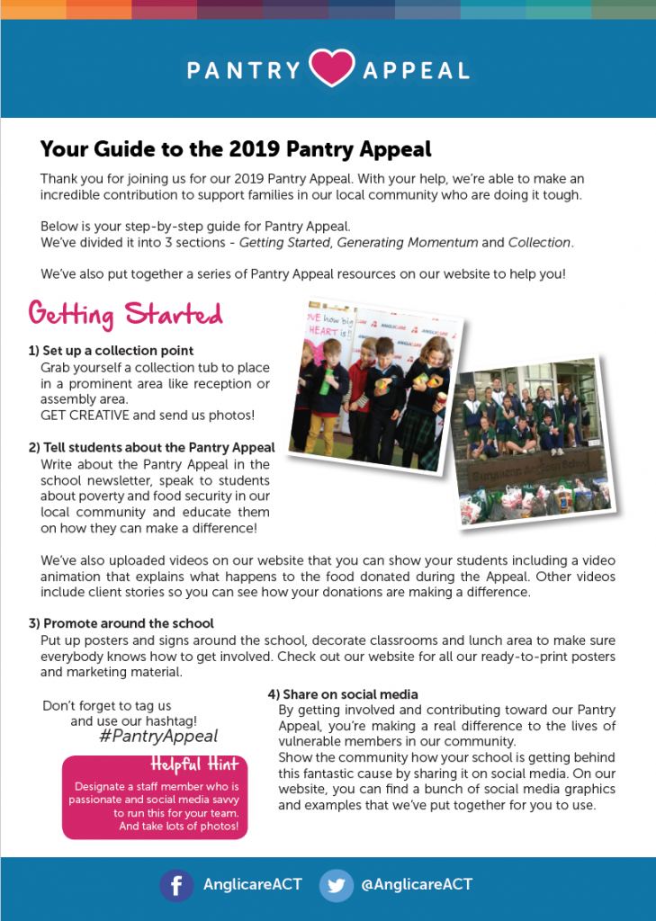 Anglicare Pantry Appeal Resources