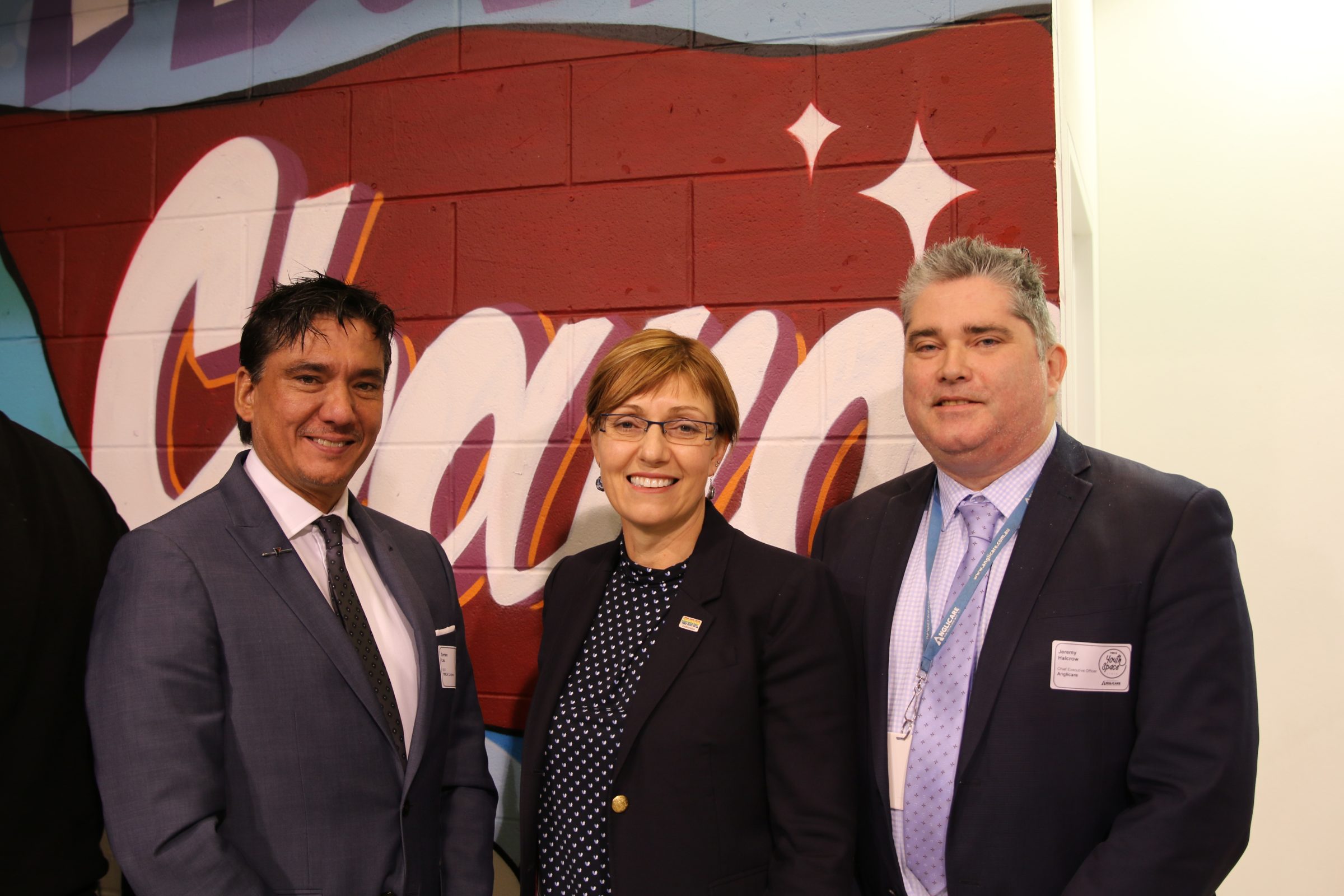 YMCA CEO, Local MP and Anglicare CEO at YMCA Youth Space Opening Event