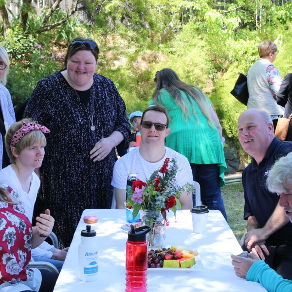 Anglicare clients enjoying morning tea