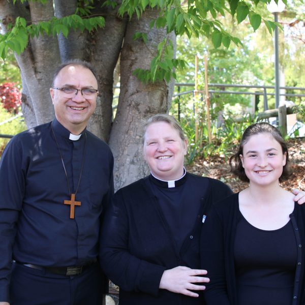 Bishop Mark, Rev Andrea and daughter