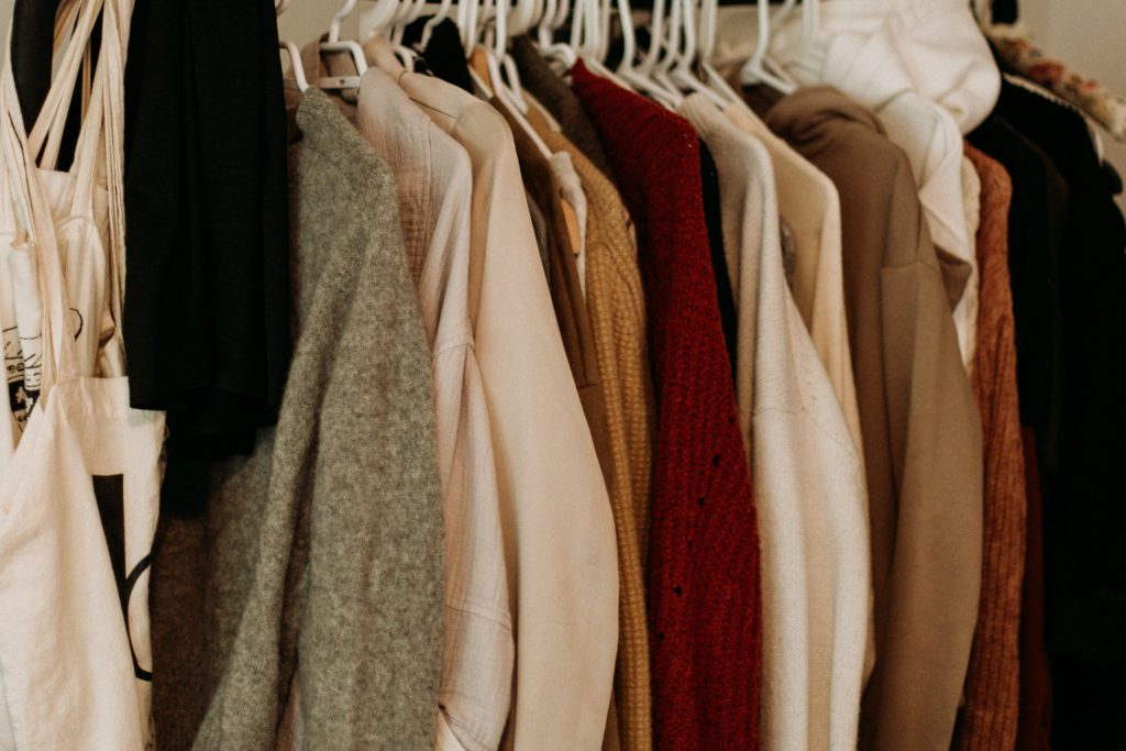 Clothing on rack photo